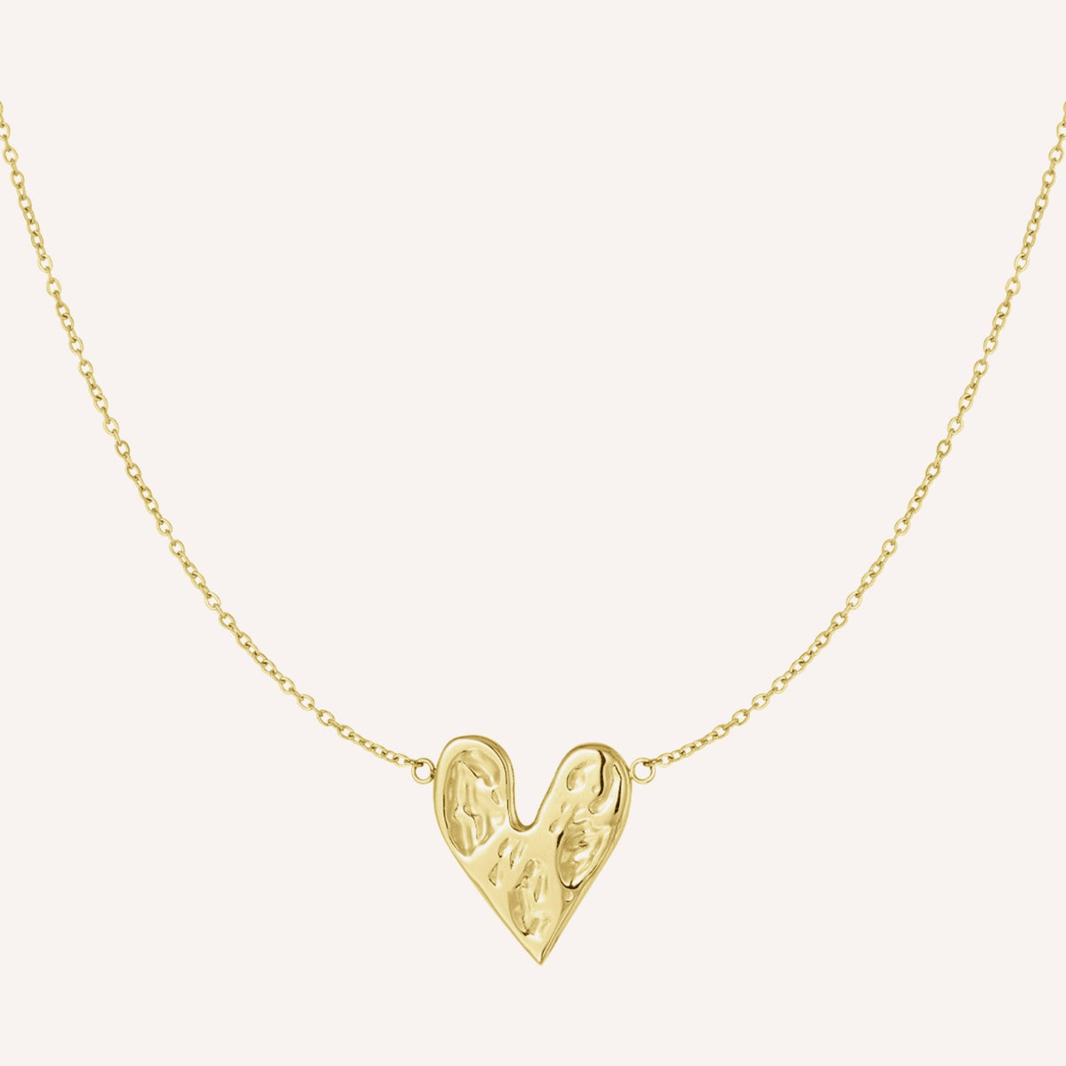 Firenze Ketting, goudkleurige ketting met hartvormige hanger