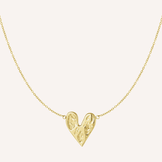 Firenze Ketting, goudkleurige ketting met hartvormige hanger