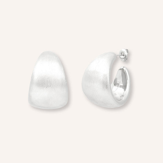 Giglio Oorbellen in zilver, opvallende zilverkleurige oorbellen