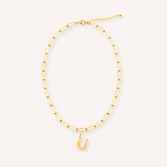 Letter U Raggiante Charm – aan ketting