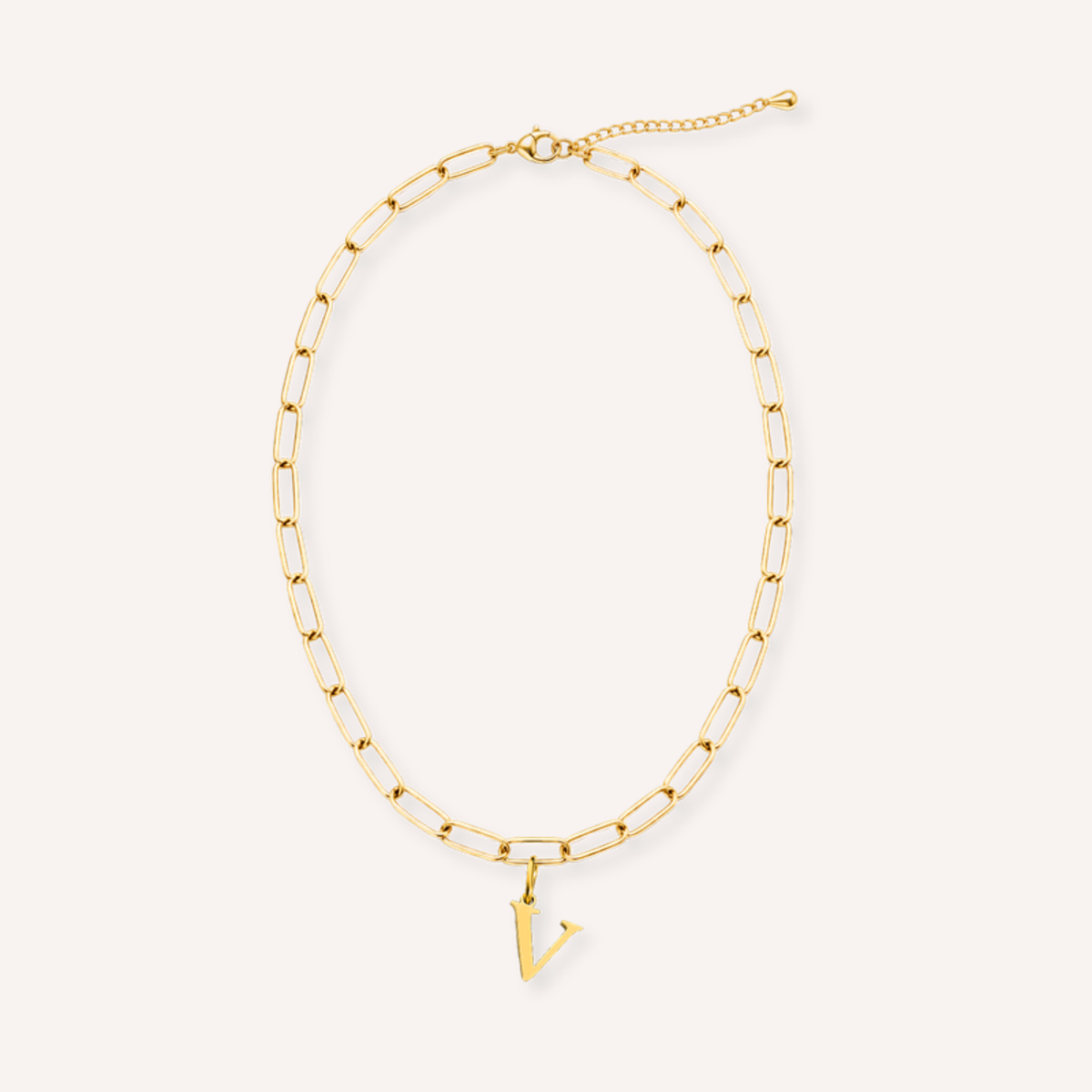 Letter V Lucido Charm – aan ketting
