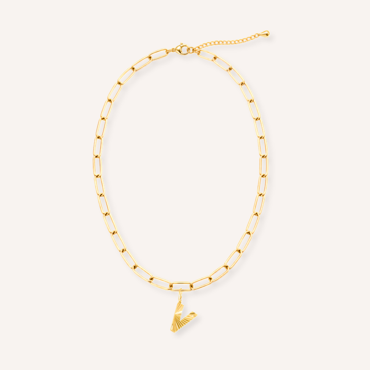 Letter V Raggiante Charm – aan ketting