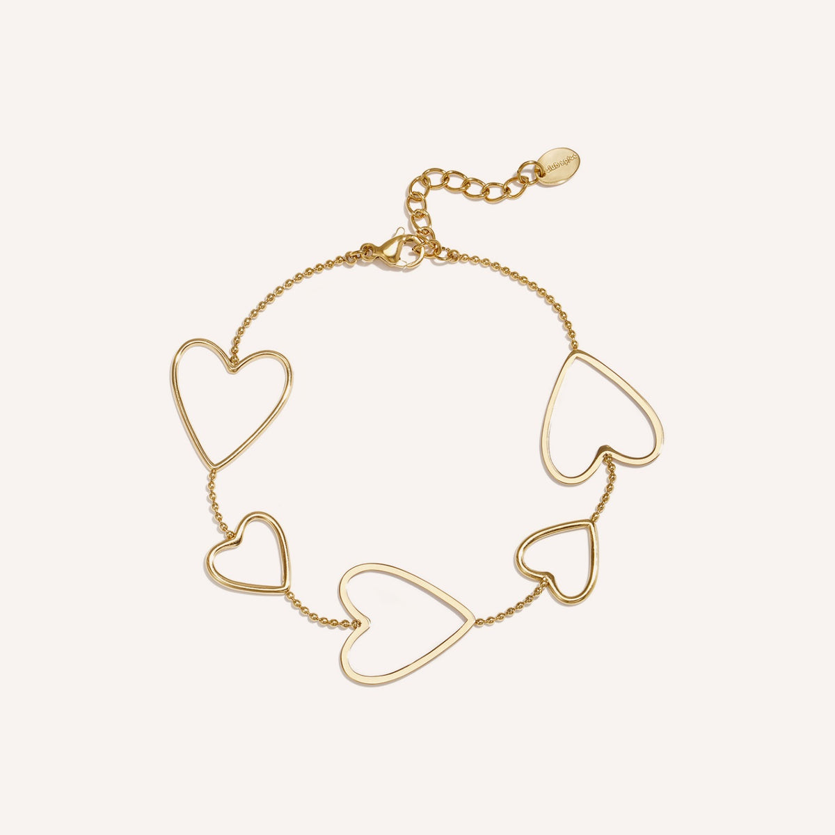 Lipari Armband, fijne goudkleurige bedelarmband met hartje