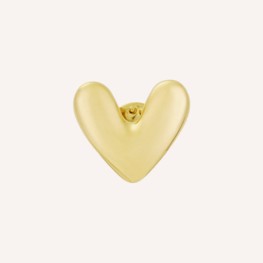 Orvieto Broche, goudkleurige broche met hartmotief