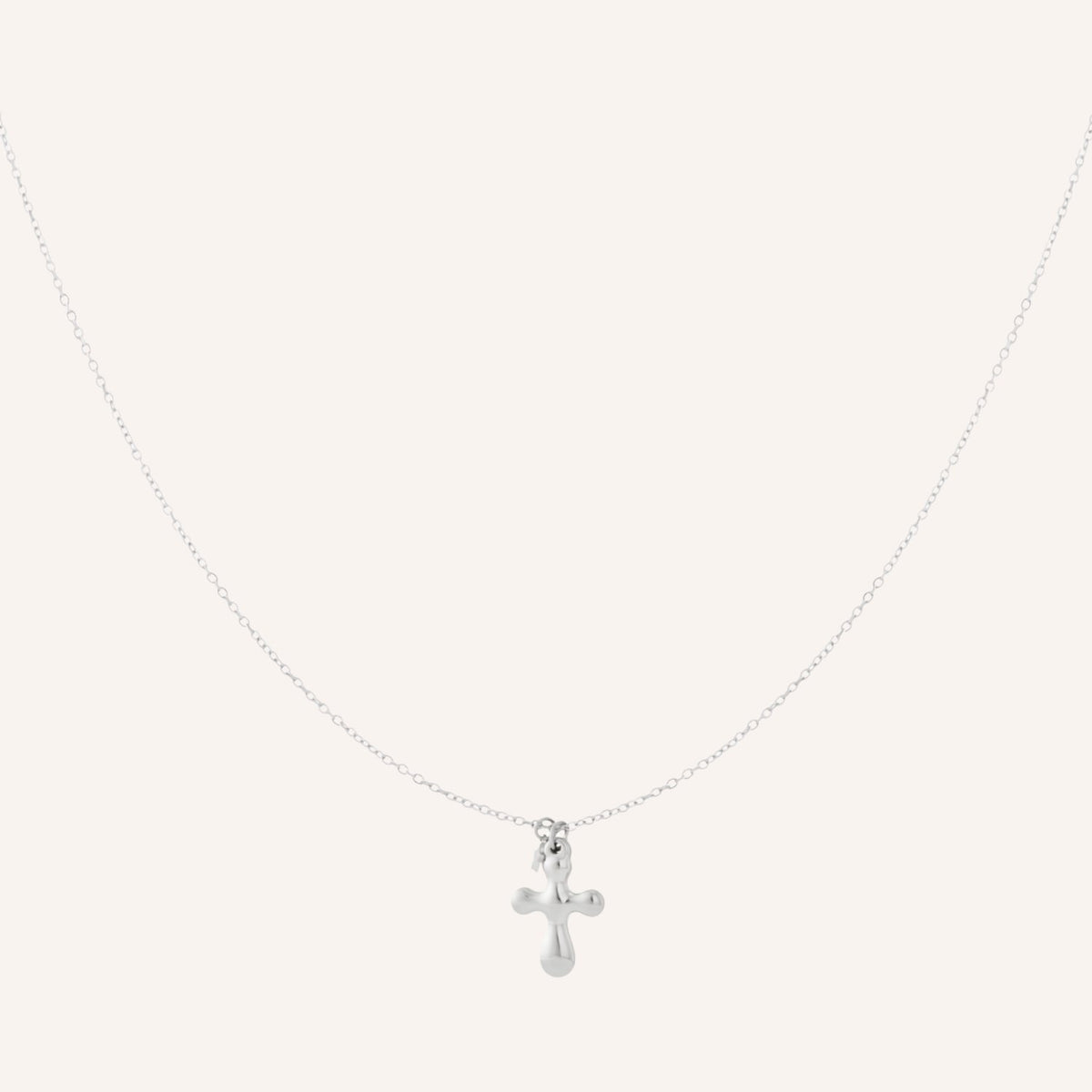 Otranto Ketting in zilver, korte zilverkleurige ketting met kruisje