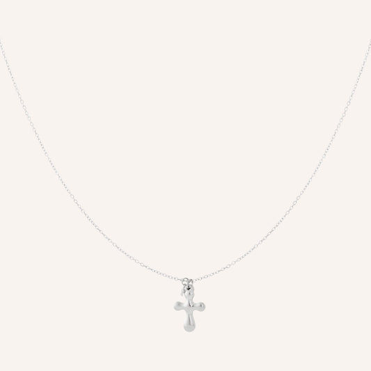 Otranto Ketting in zilver, korte zilverkleurige ketting met kruisje