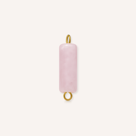 Perla Charm, bedel met lichtroze natuursteen