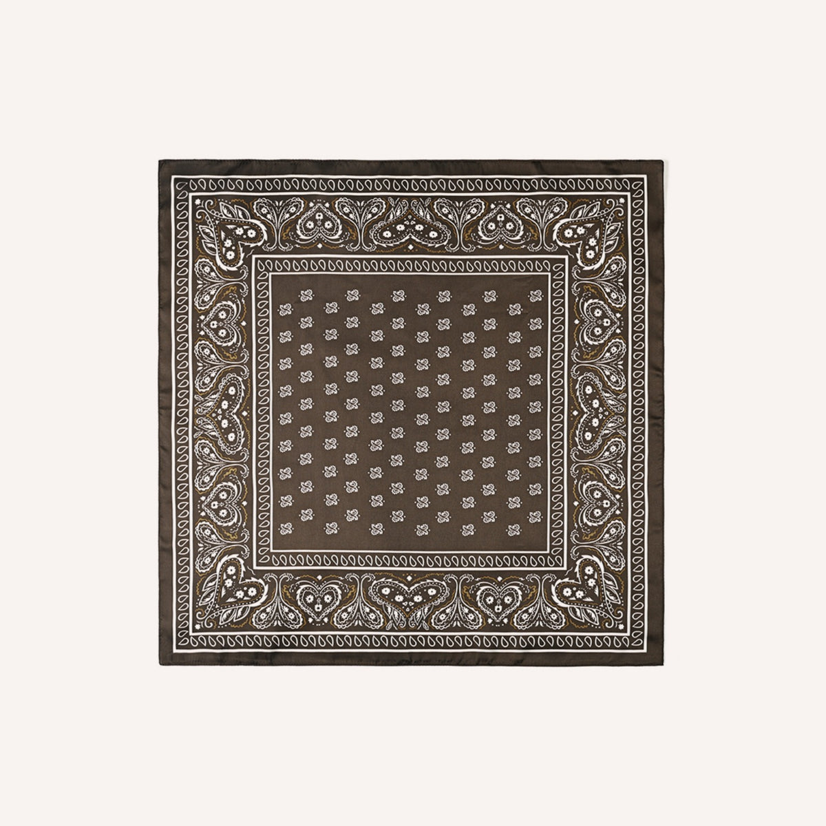 Pienza Sjaal, donkerbruine sjaal met paisley-print