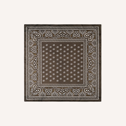 Pienza Sjaal, donkerbruine sjaal met paisley-print
