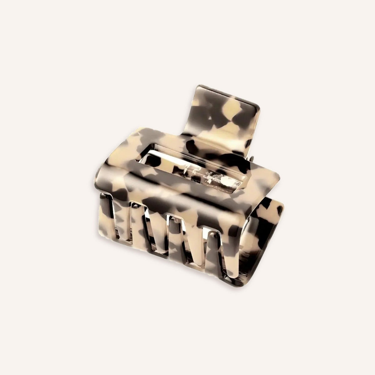 Pisa Haarklem – Beige, kleine klauwclip in lichte schildpadprint