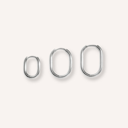 Poligono Oorbellen – Fijn – 3 stuks – Zilver