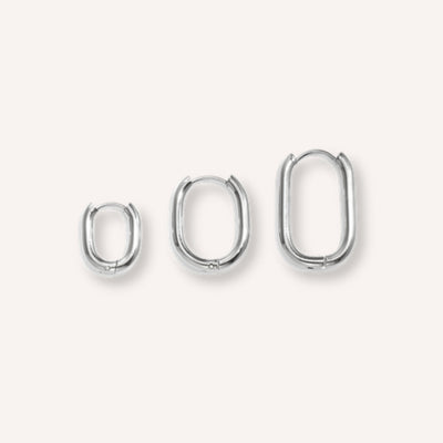 Poligono Oorbellen – Grof – 3 stuks – Zilver