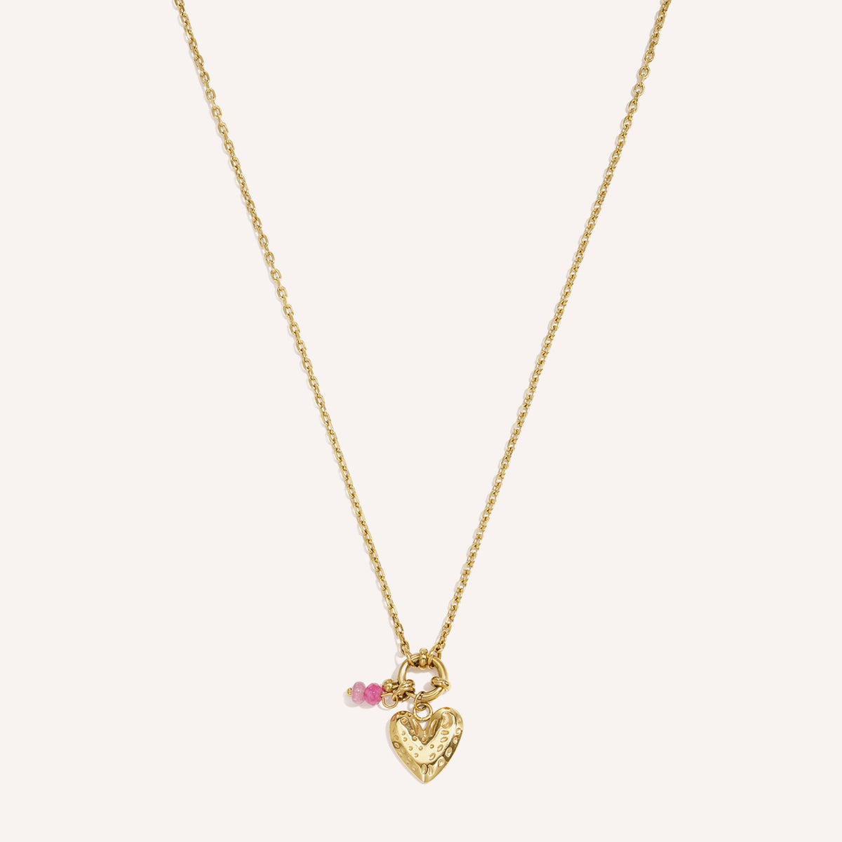 Ravello Ketting, korte goudkleurige ketting met hartjeshanger