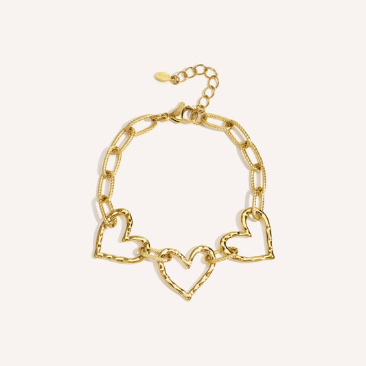 Riva Armband, fijne goudkleurige kettingarmband met hartje