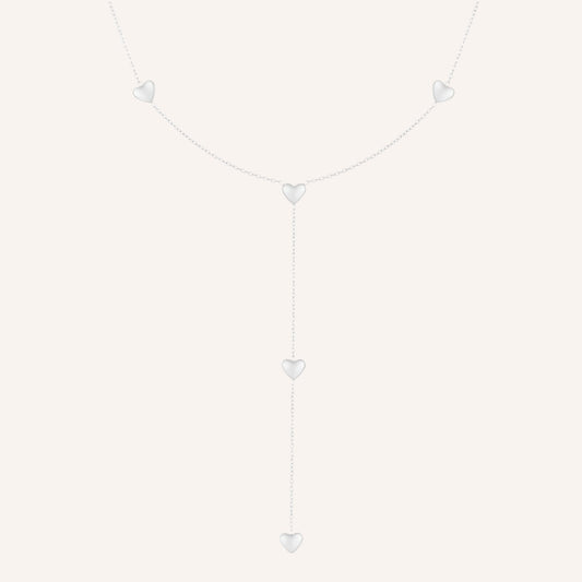 Roma Ketting in zilver, korte zilverkleurige ketting met hartjeshanger