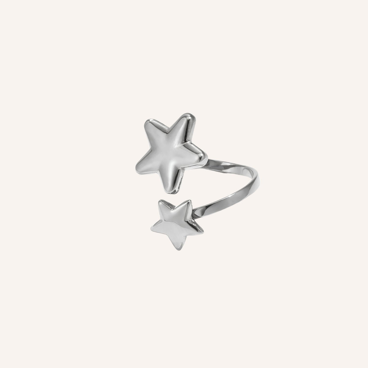 Sogno Ring in zilver, minimalistische zilverkleurige ring met sterretjes