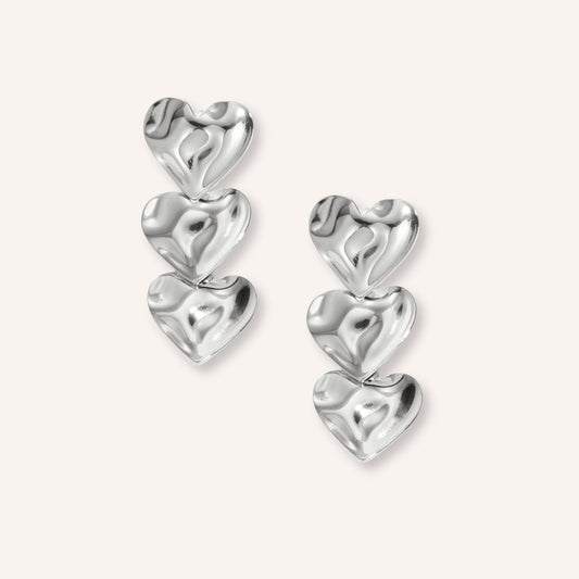 Sospiro Oorbellen in zilver, zilverkleurige hangoorbellen met hartje