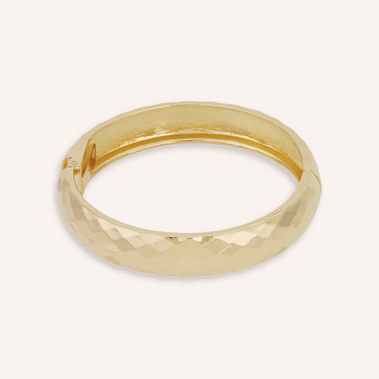 Sottile Armband, goudkleurige bangle met gehamerd oppervlak