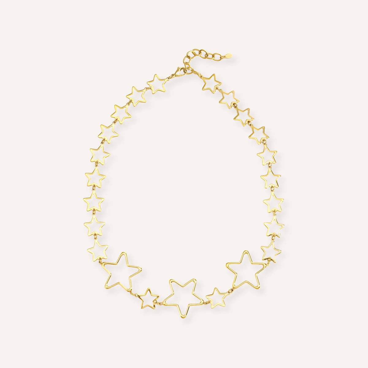 Stelline Ketting, goudkleurige ketting met opengewerkte sterren