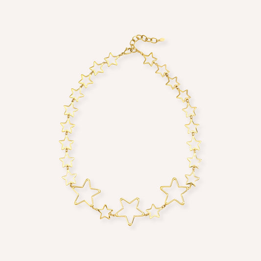 Stelline Ketting, goudkleurige ketting met opengewerkte sterren