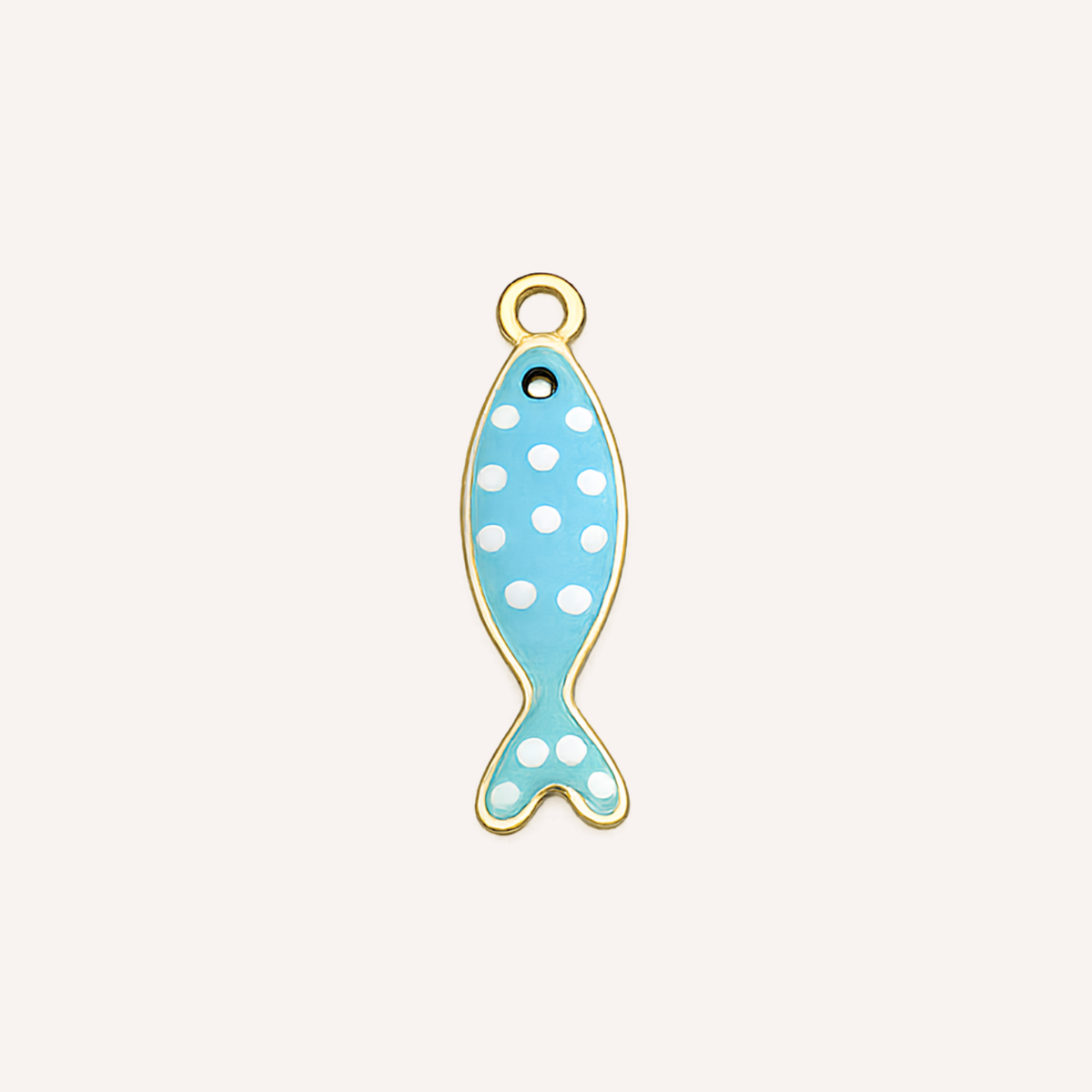 Turchese Charm, turquoise visje met witte stippen