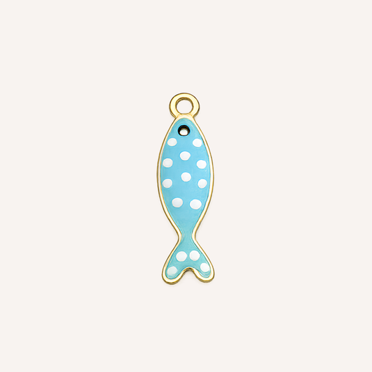 Turchese Charm, turquoise visje met witte stippen