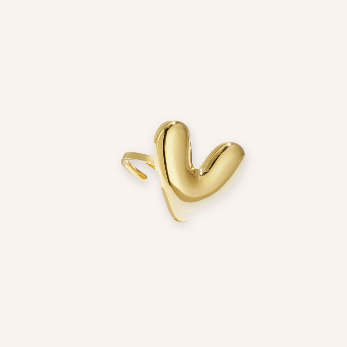 Vivace Ring, goudkleurige statement ring met eigenzinnig hart